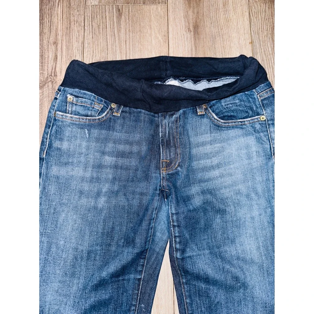 WB6 Pea in Pod‎ 7FAM 7 For All Mankind Maternity Jeans Medium Wash Denim Bootcut